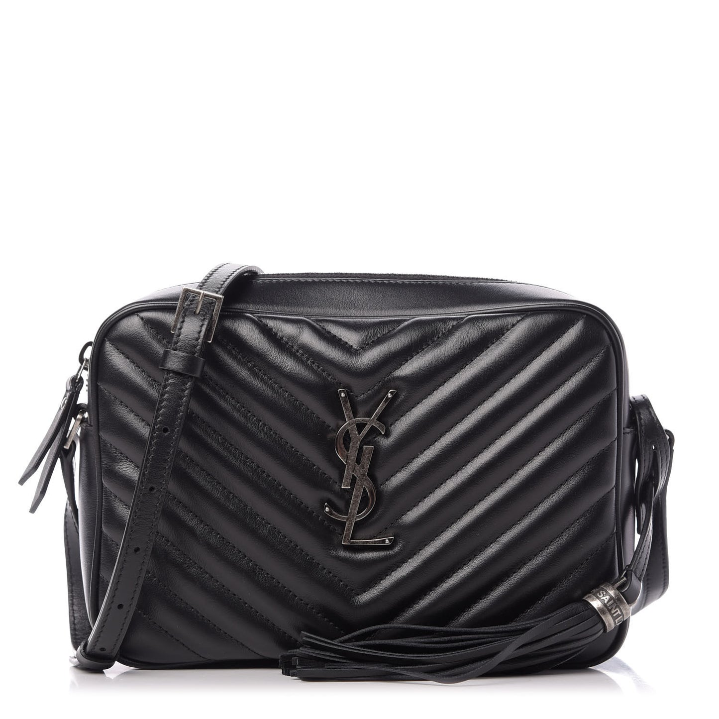 Calfskin Matelasse Monogram Lou Camera Bag Black