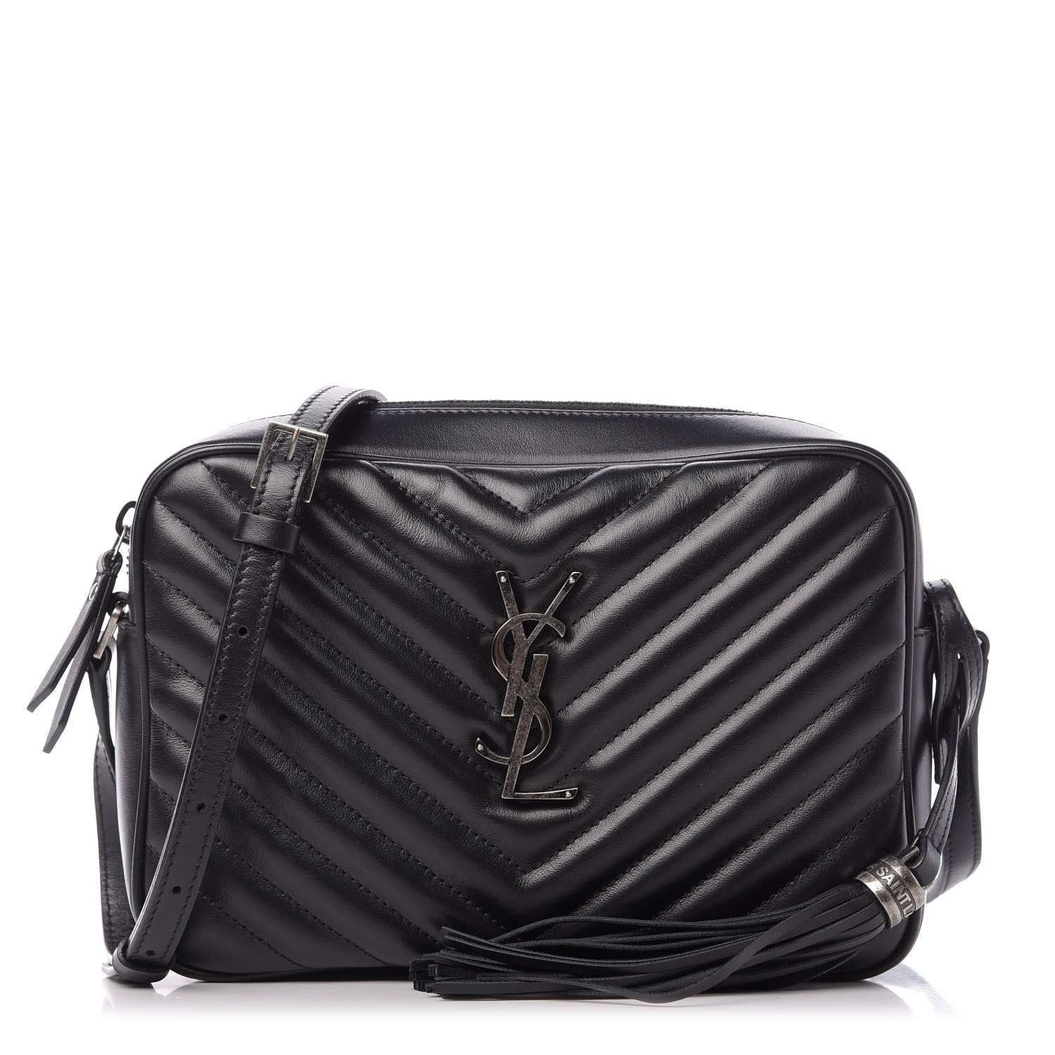 Saint Laurent Calfskin Matelasse Monogram Lou Camera Bag Black 1 of 9