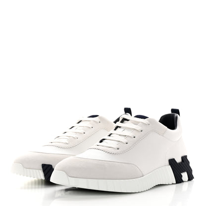 Hermes Goatskin Suede Mens Bouncing Sneakers 44 White 3 of 12