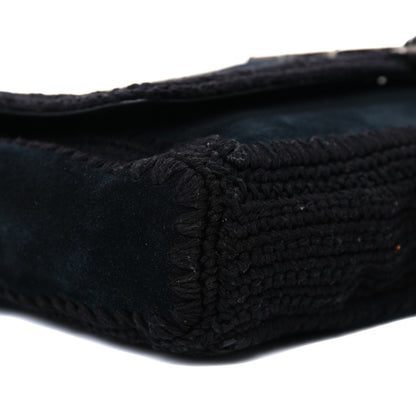 Saint Laurent Suede Monogram Medium Kate Whipstitch Shoulder Bag Black 9 of 10