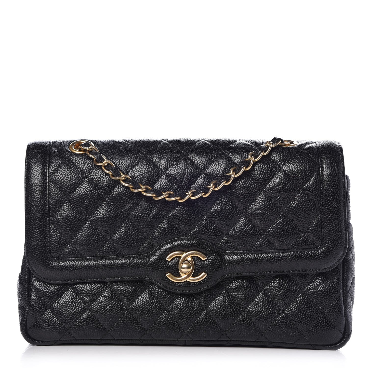 Chanel Crumpled Grained Calfskin Flap Black 1 of 9