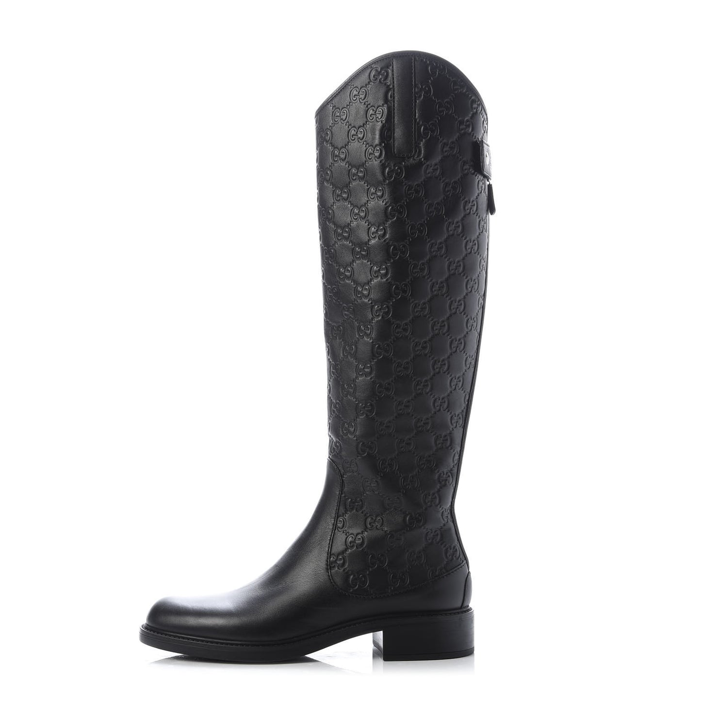 Guccissima Calfskin Miro Soft Knee High Riding Boots 39 Black