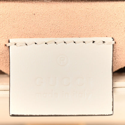 Gucci Calfskin Matelasse Mini GG Marmont Top Handle Shoulder Bag White 6 of 16