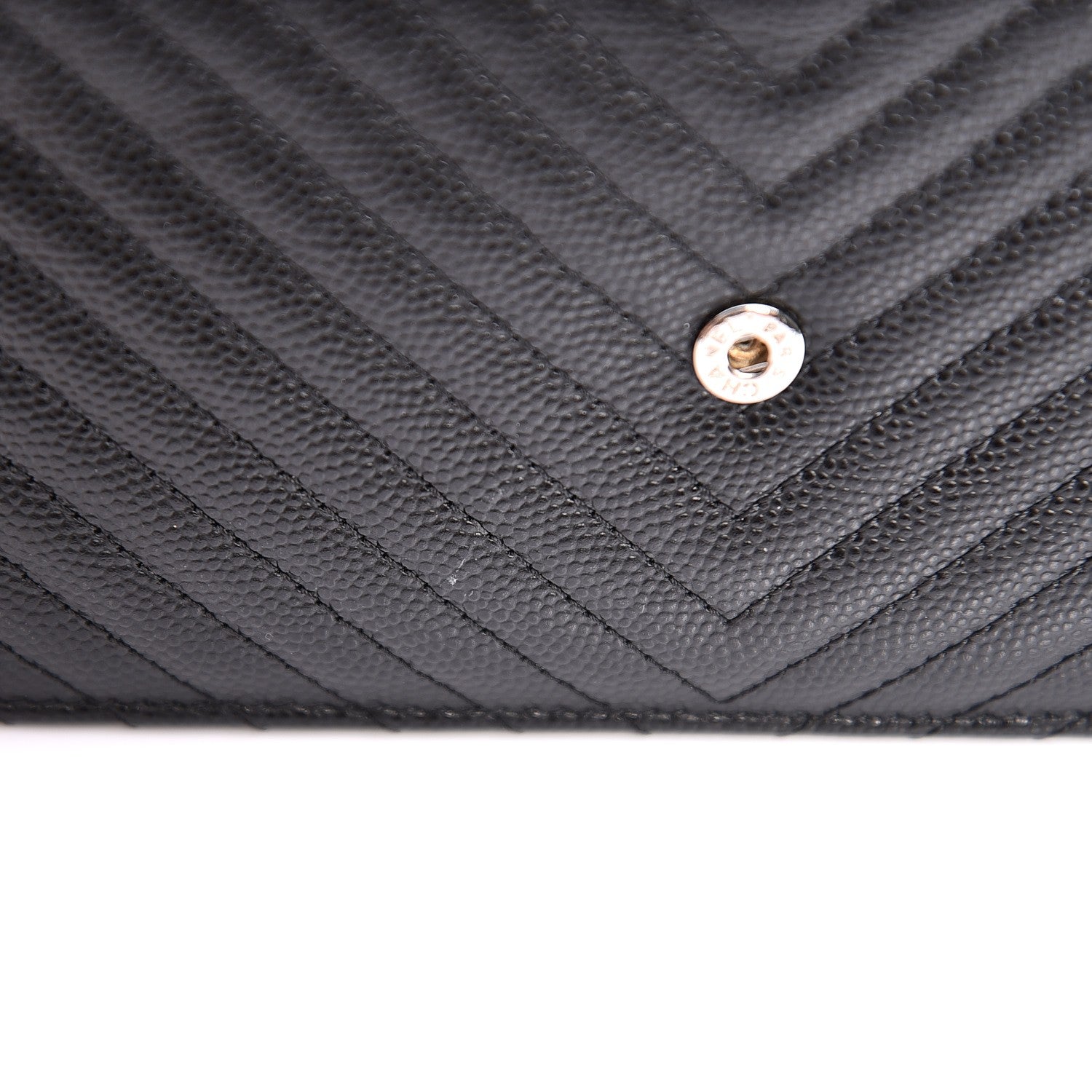 Chanel Caviar Chevron Quilted Wallet On Chain WOC Black 11 of 11