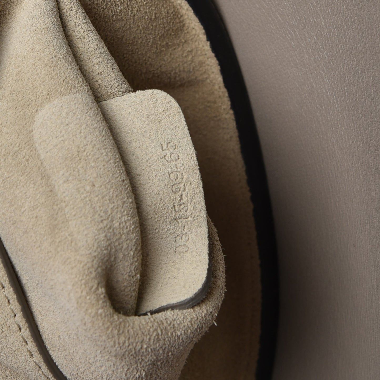 Suede Calfskin Small Faye Shoulder Bag Motty Grey