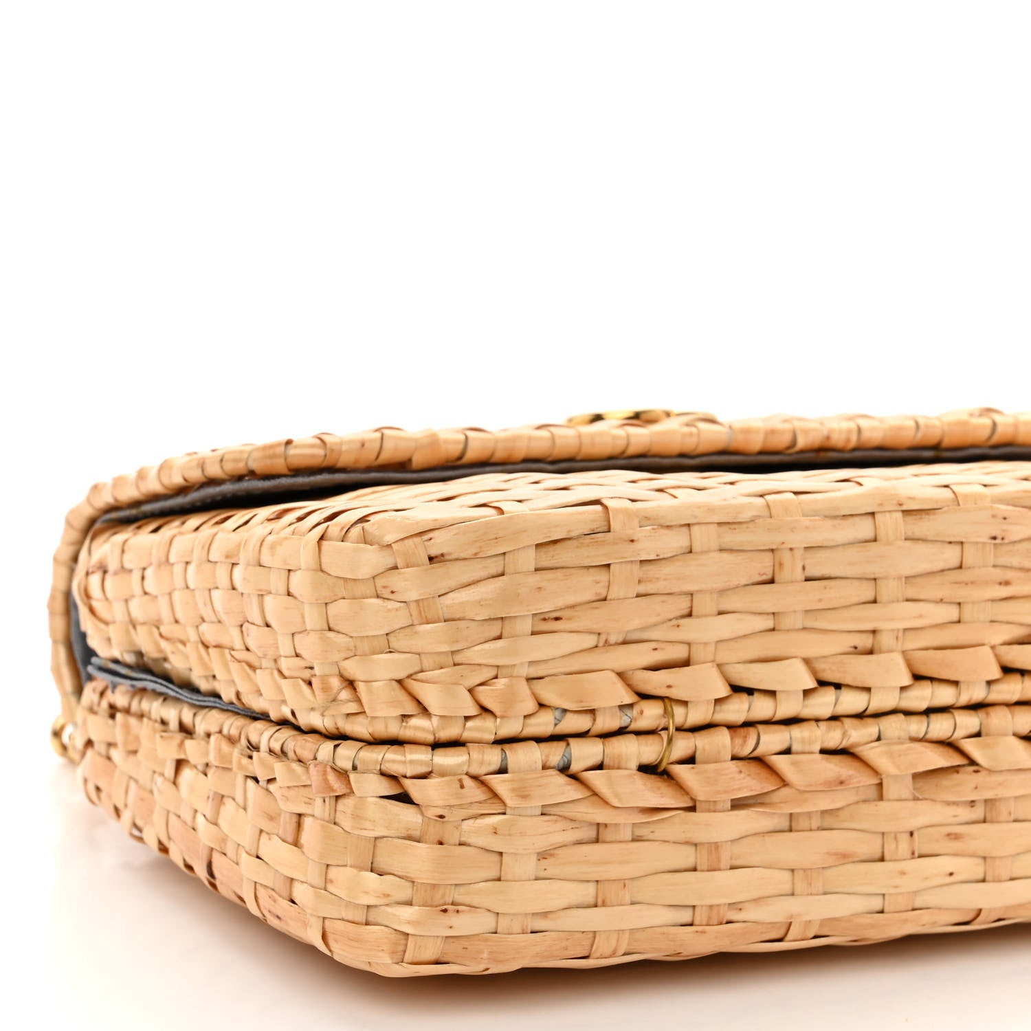 Gucci Glazed Wicker Mini Cestino Shoulder Bag Natural 9 of 10