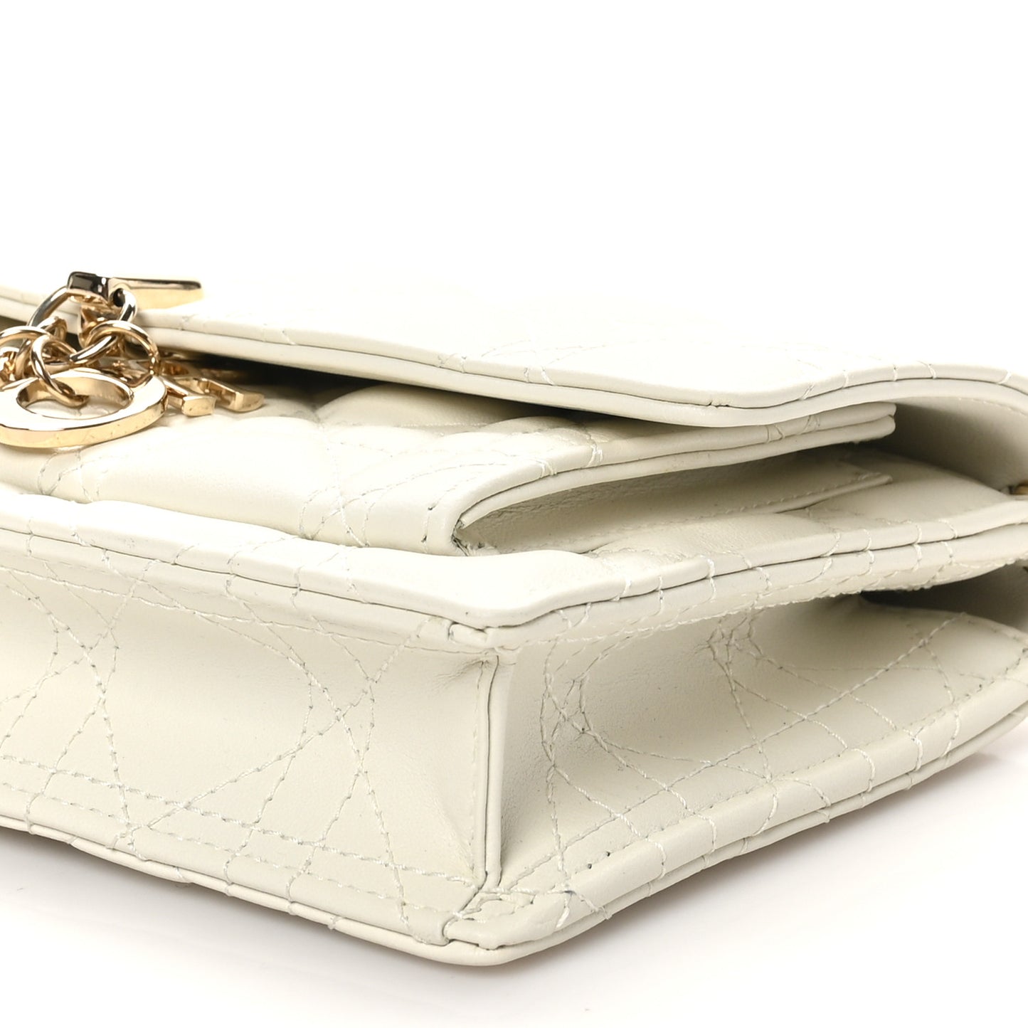 Lambskin Cannage Chain My Dior Daily Chain Pouch Latte
