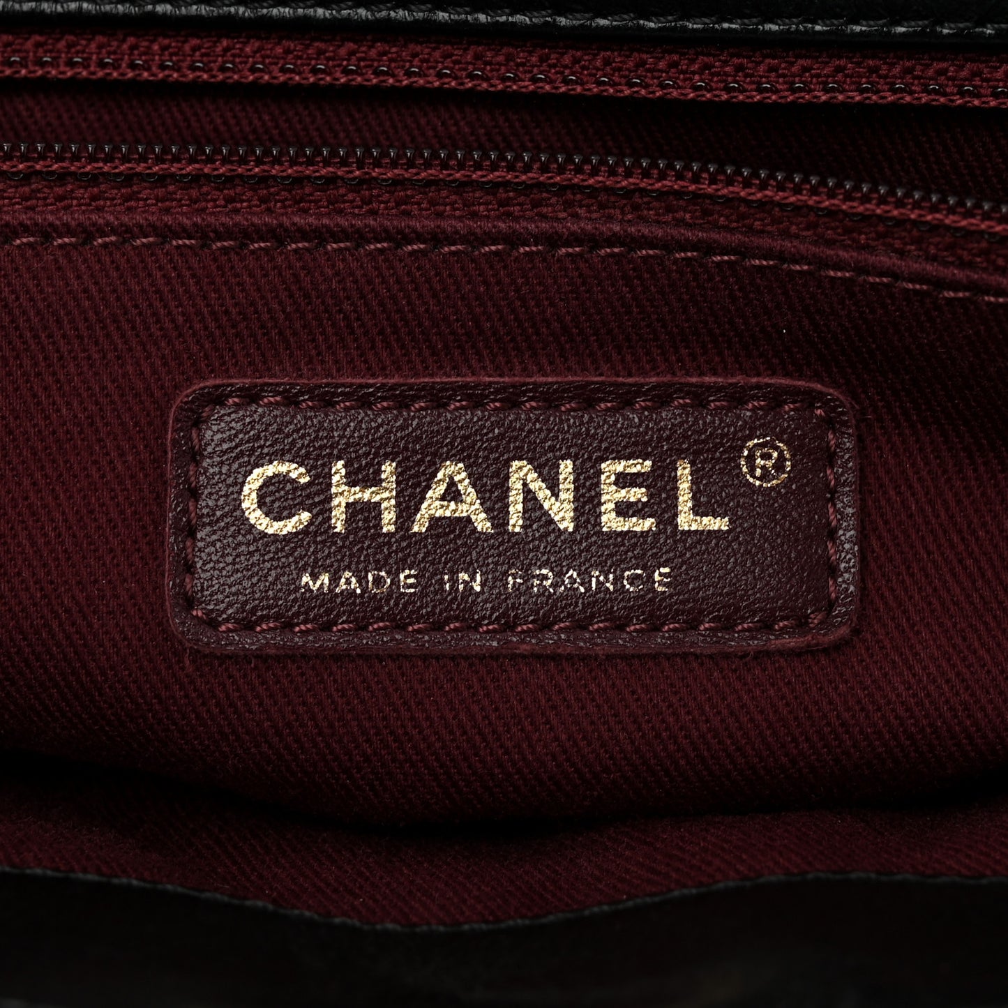 Glazed Calfskin Castle Rock Large Flap Black Burgundy