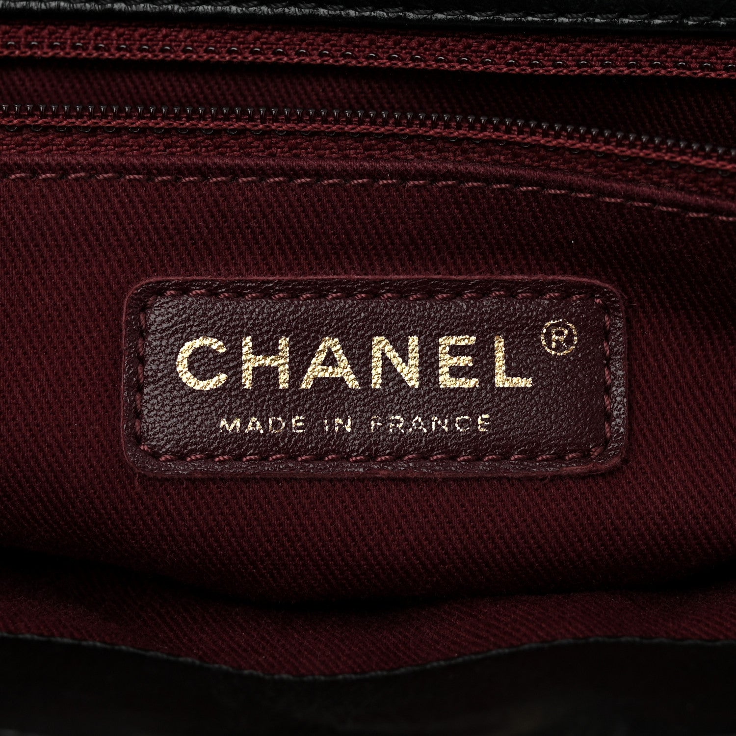 Chanel Glazed Calfskin Castle Rock Large Flap Black Burgundy 6 of 11
