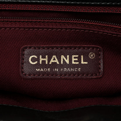 Chanel Glazed Calfskin Castle Rock Large Flap Black Burgundy 6 of 11
