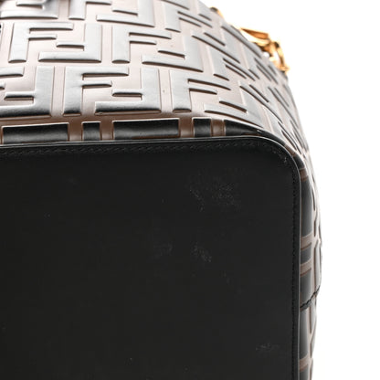 Fendi Vitello Grace F is Fendi Bi-Color FF 1974 Embossed Grande Mon Tresor Bucket Bag Maya Black Fragola 11 of 12