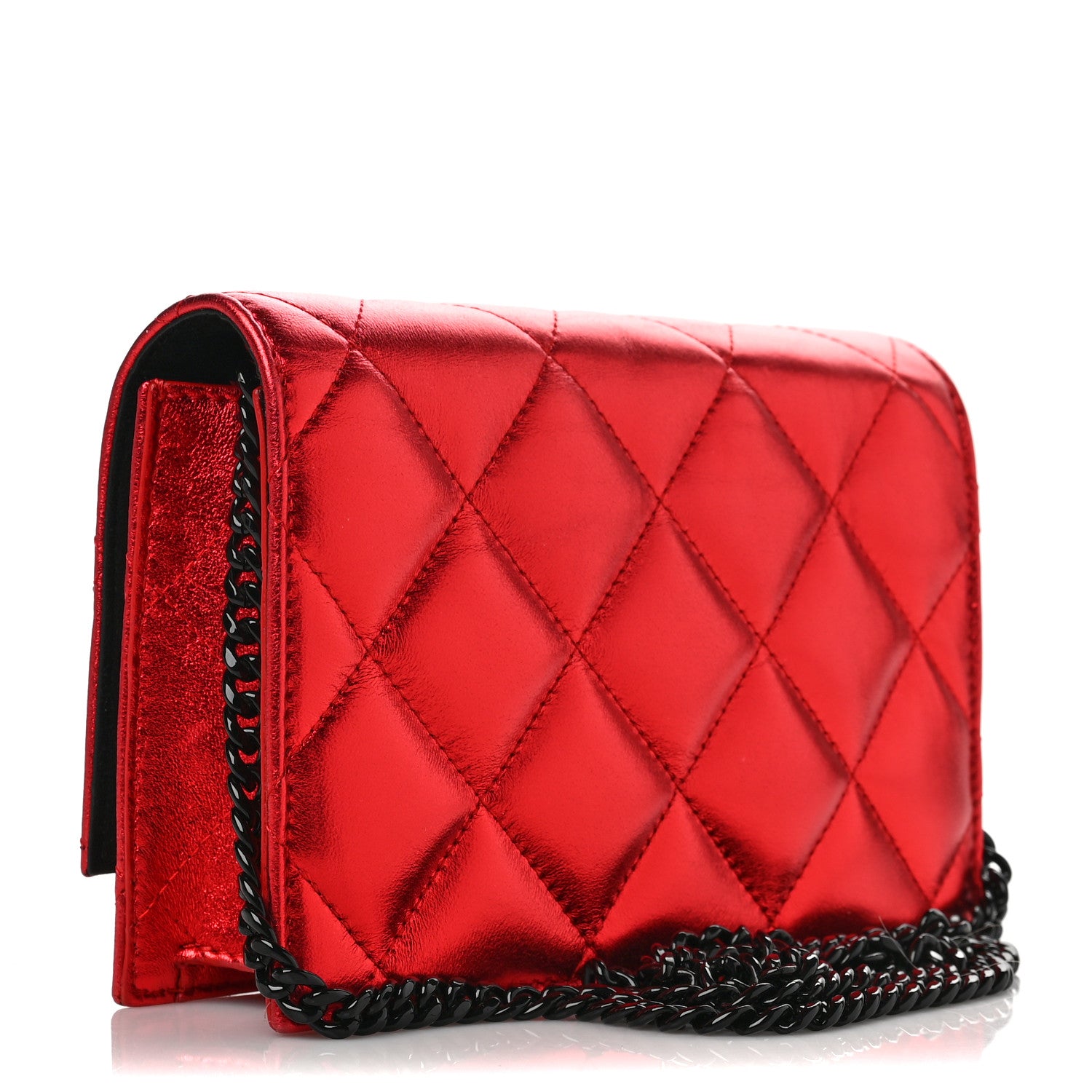 Alexander McQueen Calfskin Quilted Skull Small Chain Crossbody Bag Red 2 of 5