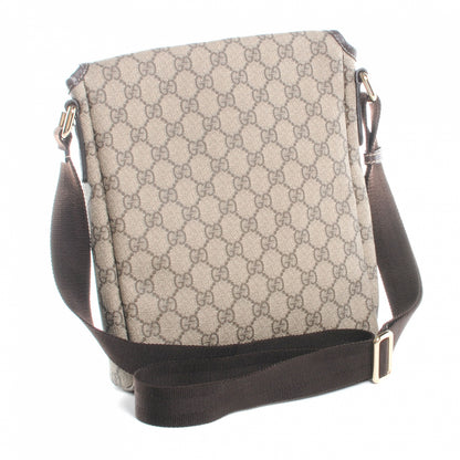 Gucci GG Supreme Monogram Selleria Calfskin Small Flap Messenger Bag Beige Ebony Cocoa Dark Chocolate 3 of 8