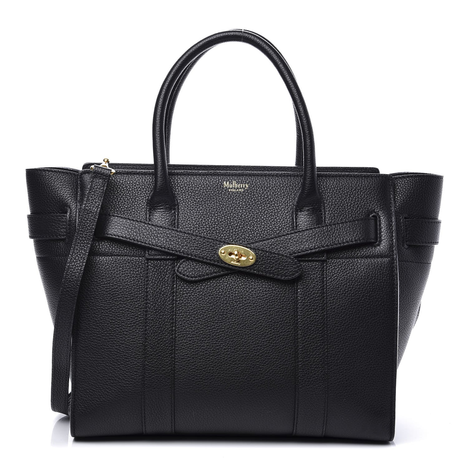 Mulberry Classic Grain Small Bayswater Zip Tote Black 1 of 8