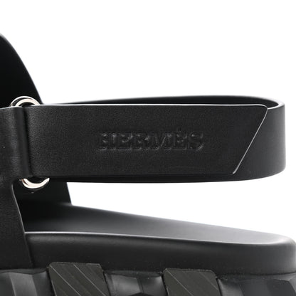 Hermes Calfskin Goatskin Mens Electric Sandals 44 Black 6 of 9