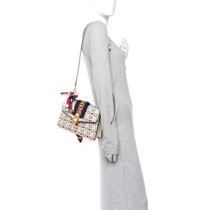 Gucci Calfskin Valentine's Day Exclusive Small Sylvie Top Handle Bag Ivory 2 of 15