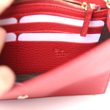Gucci Dollar Calfskin Interlocking G Chain Wallet Red 6 of 8