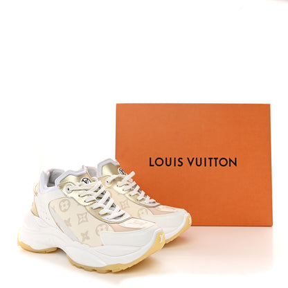 Louis Vuitton Monogram Calfskin Run 55 Sneakers 39 White Gold 9 of 9