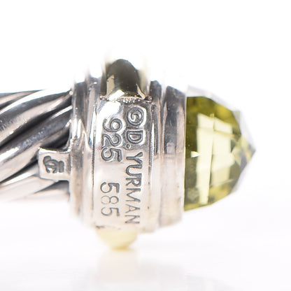 David Yurman Sterling Silver 14K Yellow Gold Peridot 7mm Cable Classics Bracelet 5 of 5