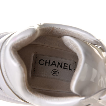 Chanel Calfskin Patent Transparent Womens CC Sneakers 38.5 White 11 of 18