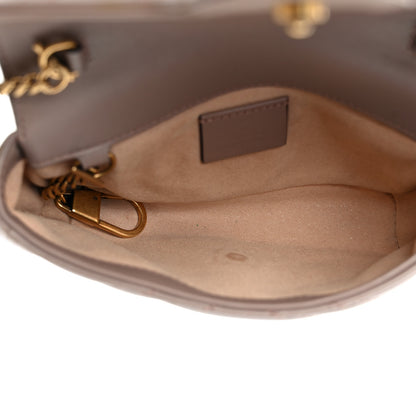 Gucci Calfskin Matelasse Super Mini GG Marmont Shoulder Bag Porcelain Rose 4 of 10