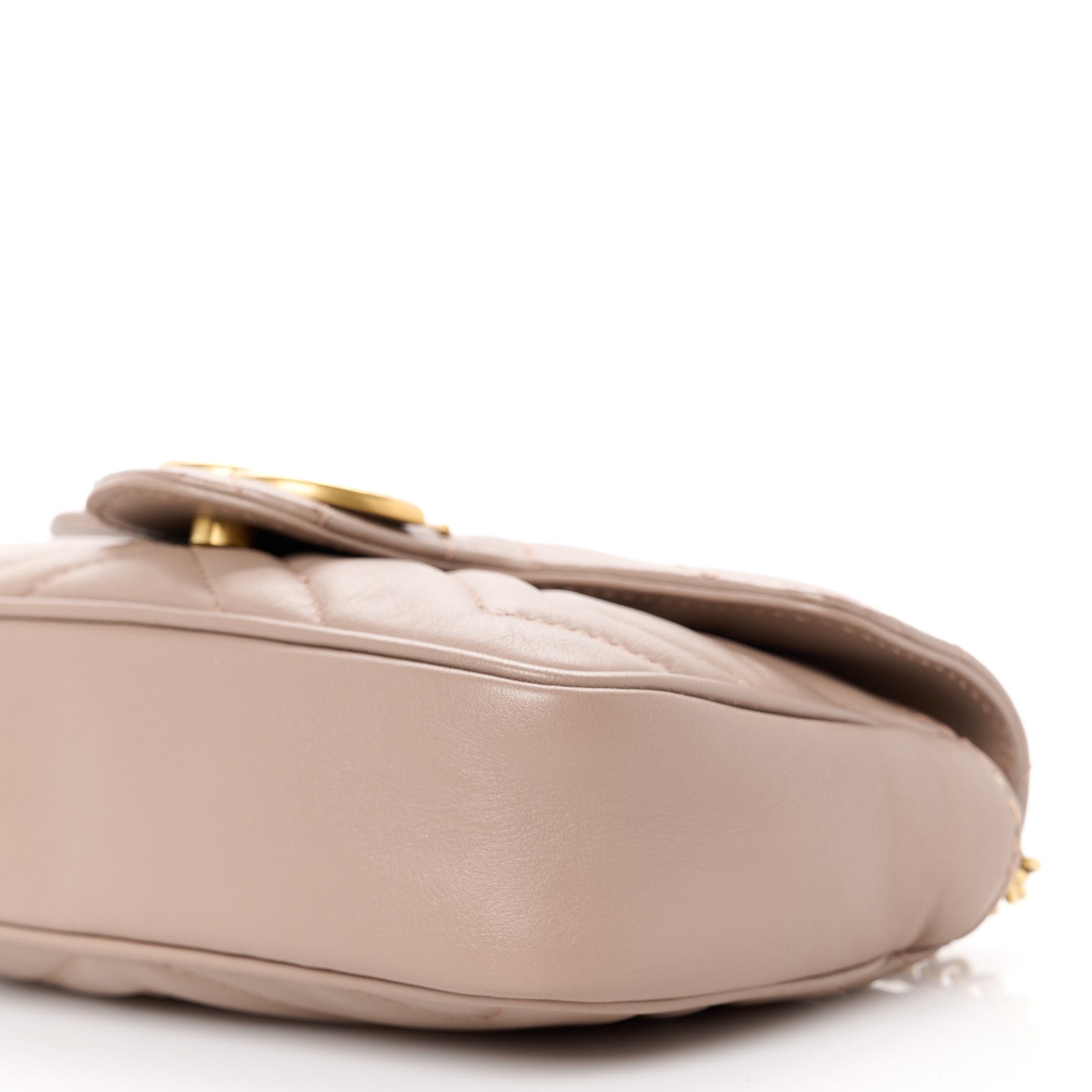 Gucci Calfskin Matelasse Super Mini GG Marmont Shoulder Bag Porcelain Rose 11 of 11