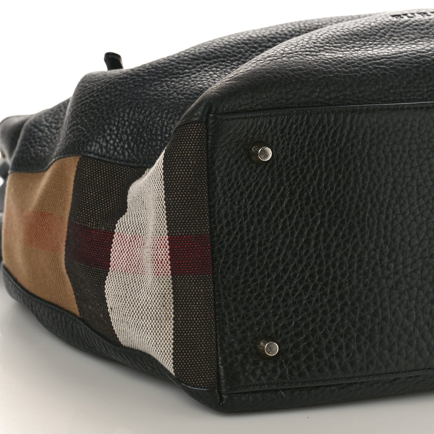 Grainy Calfskin House Check Medium Maidstone Black