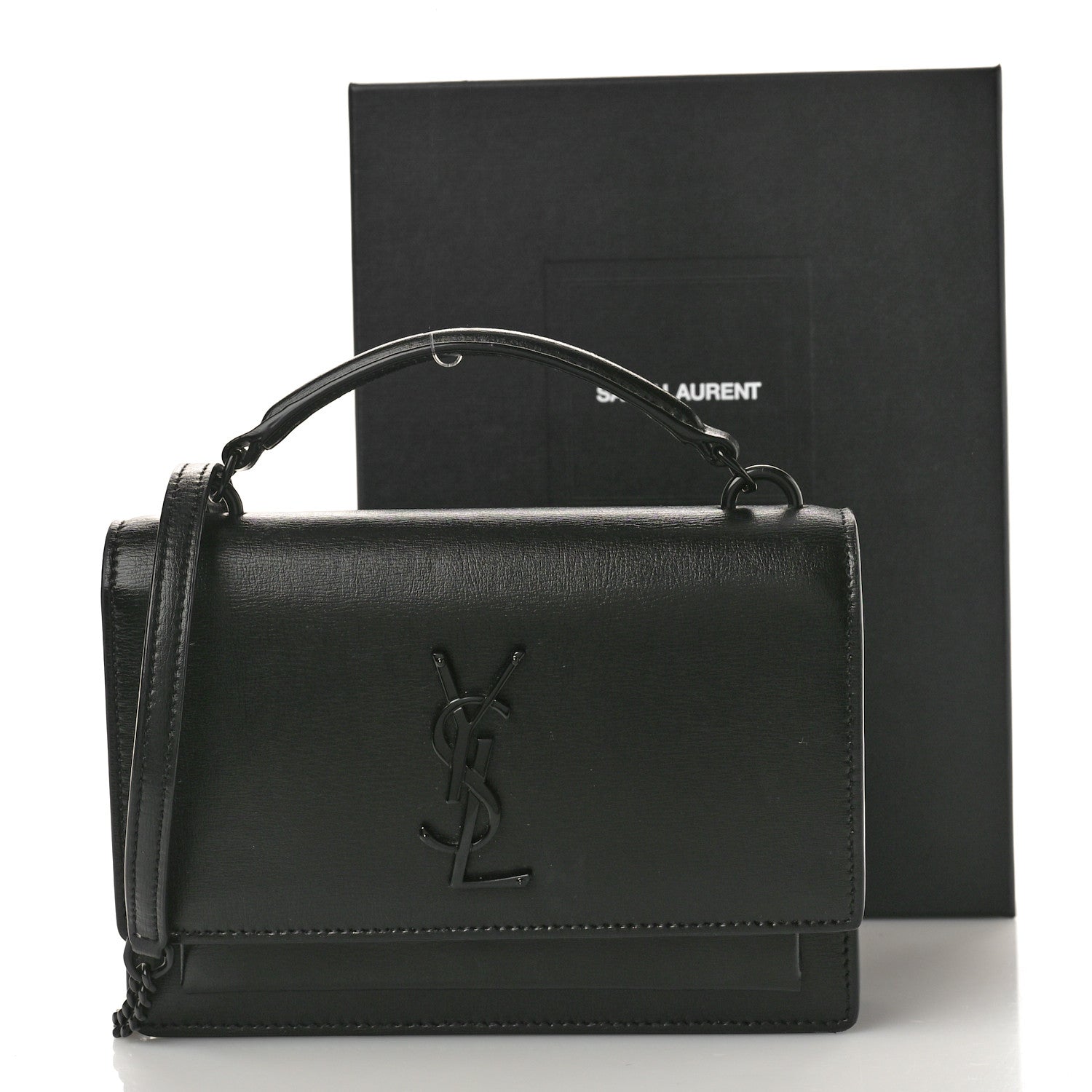 Saint Laurent Calfskin Monogram Sunset Chain Wallet Black 11 of 11