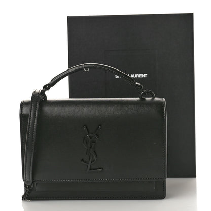 Saint Laurent Calfskin Monogram Sunset Chain Wallet Black 11 of 11