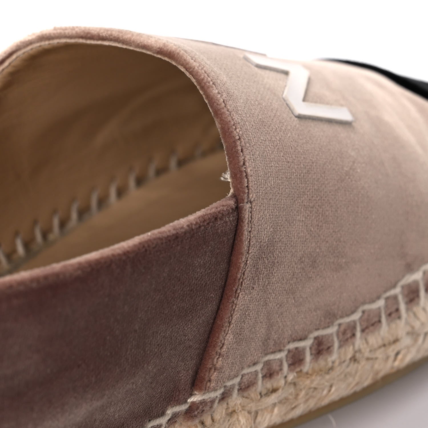 Chanel Velvet Logo Espadrilles 40 Beige Black 10 of 13