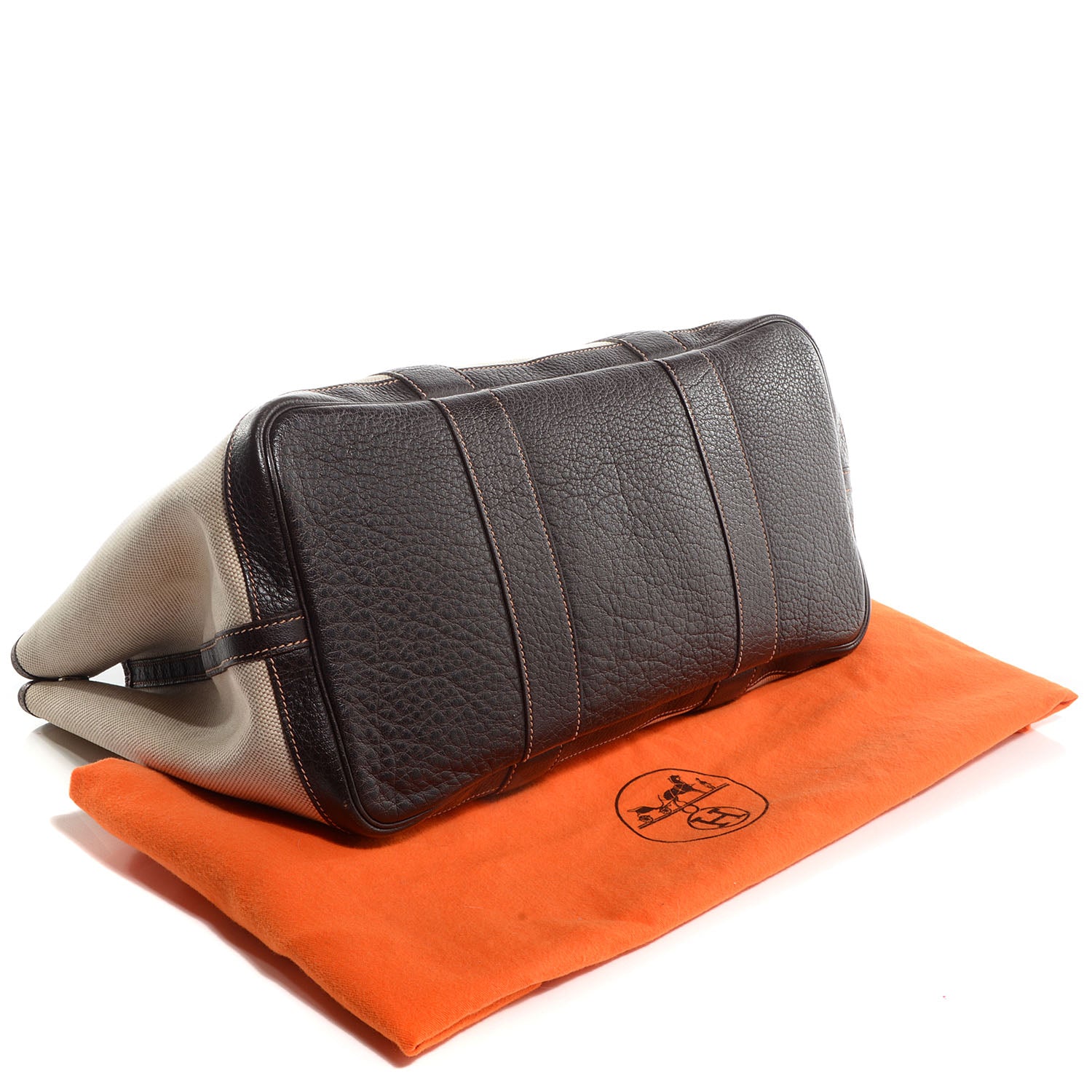Hermes Toile Leather Garden Party Tote 36 MM Brown 4 of 10