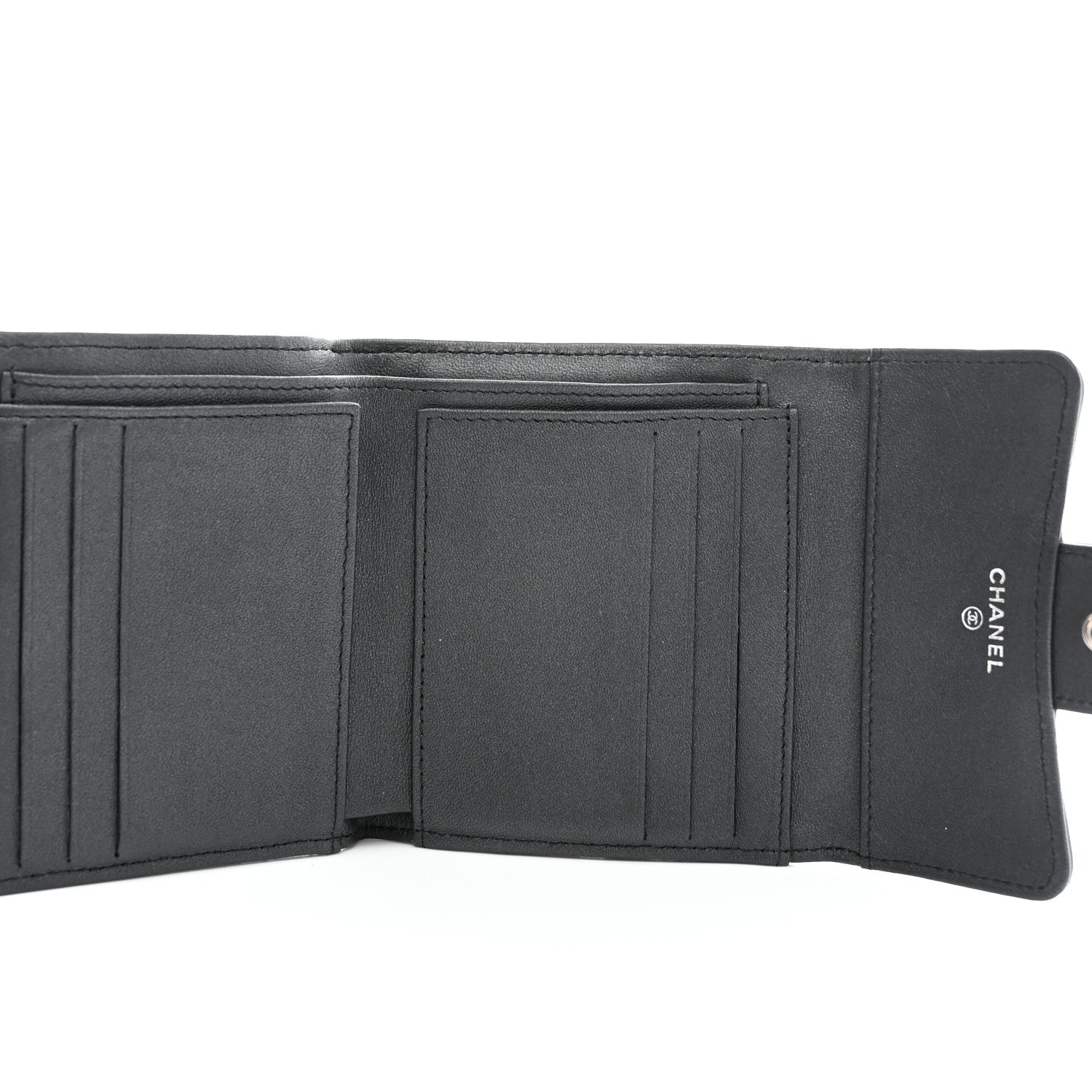 Chanel Lambskin Quilted Compact Flap Wallet So Black 6 of 9