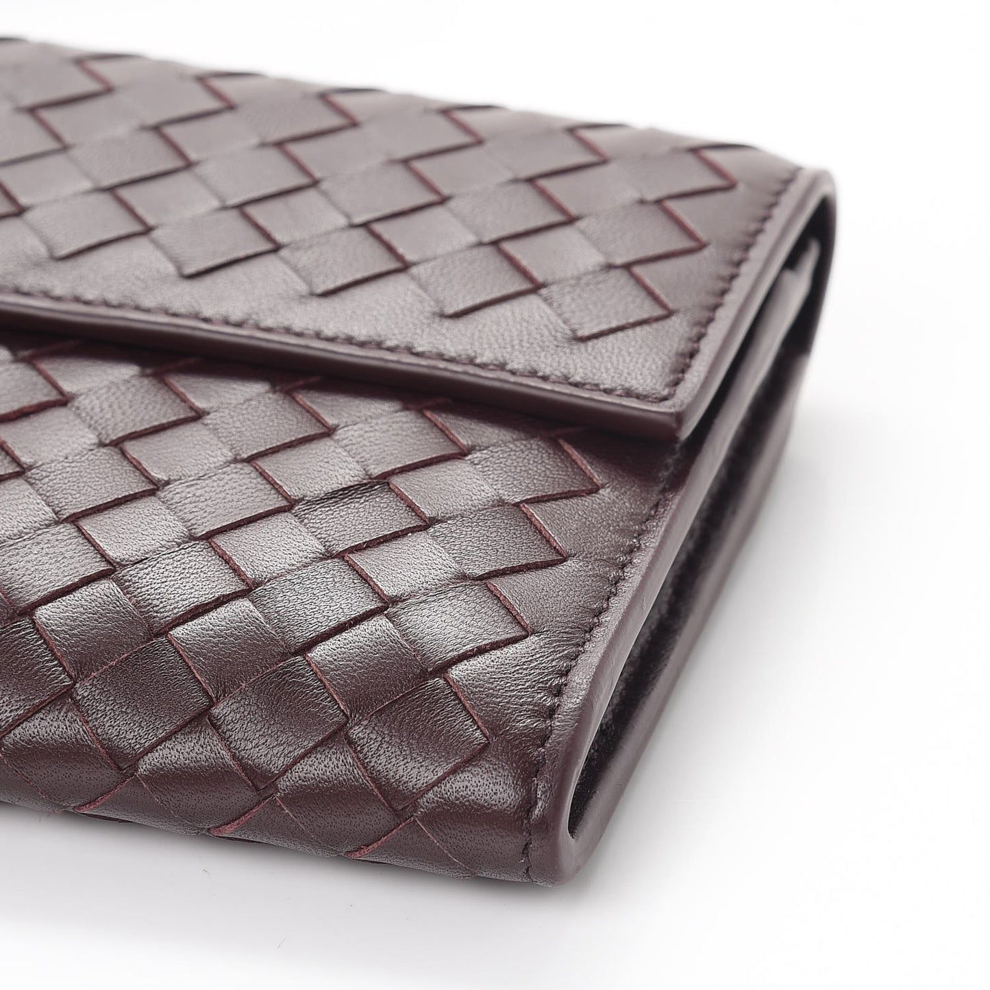 Nappa Intrecciato Continental Wallet Dark Barolo
