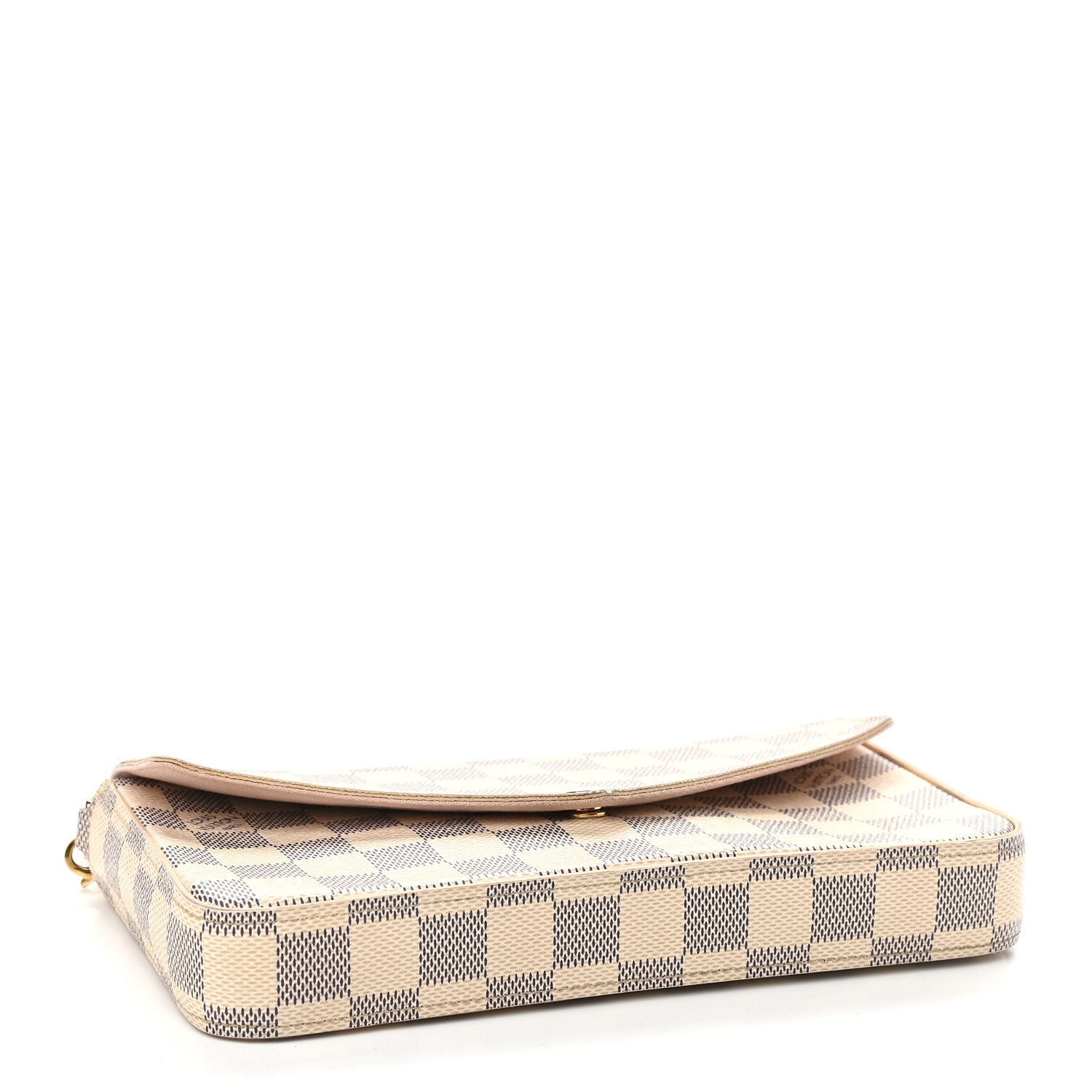 Louis Vuitton Damier Azur Pochette Felicie Chain Wallet Rose Ballerine 5 of 10