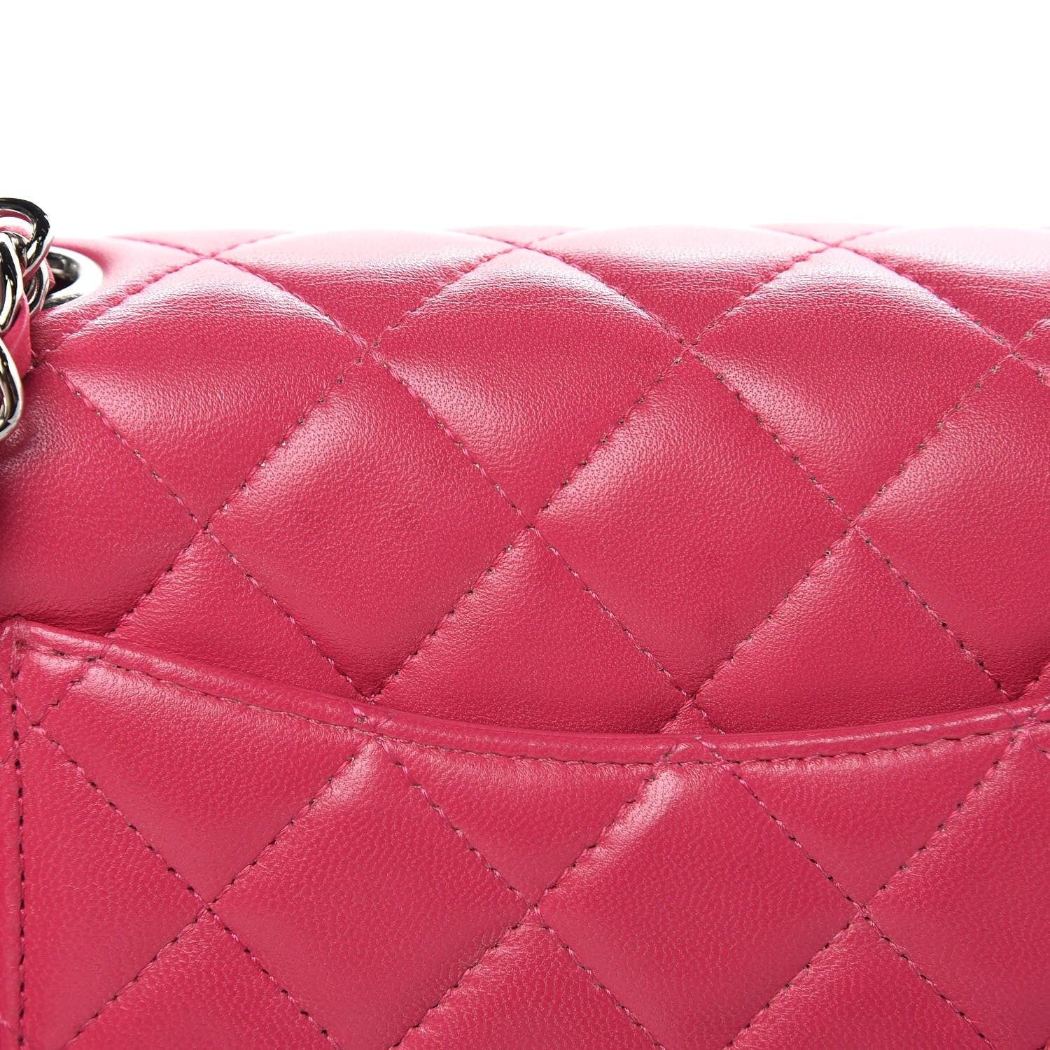 Chanel Lambskin Quilted Mini Rectangular Flap Dark Pink 11 of 12
