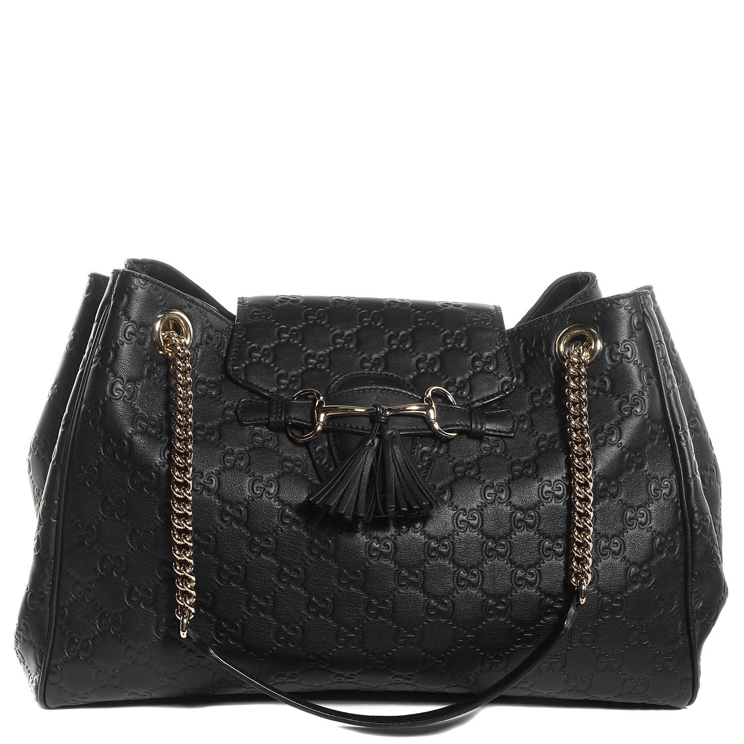 Gucci Guccissima Medium Emily Shoulder Bag Black 1 of 8