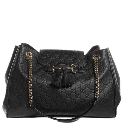 Gucci Guccissima Medium Emily Shoulder Bag Black 1 of 8