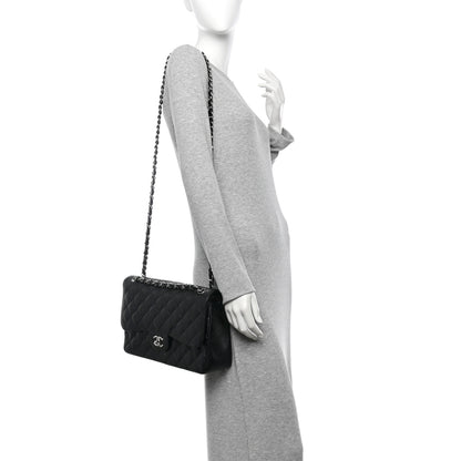 Chanel Caviar Quilted Jumbo Double Flap Black 2 of 12