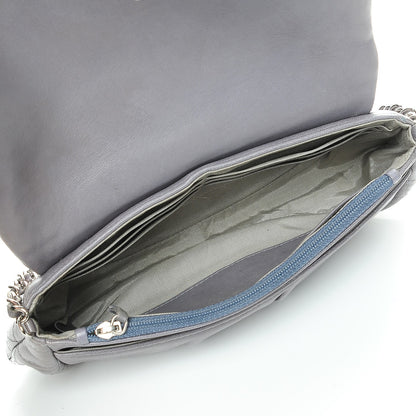 Chanel Lambskin Half Moon Wallet On Chain WOC Blue 5 of 8