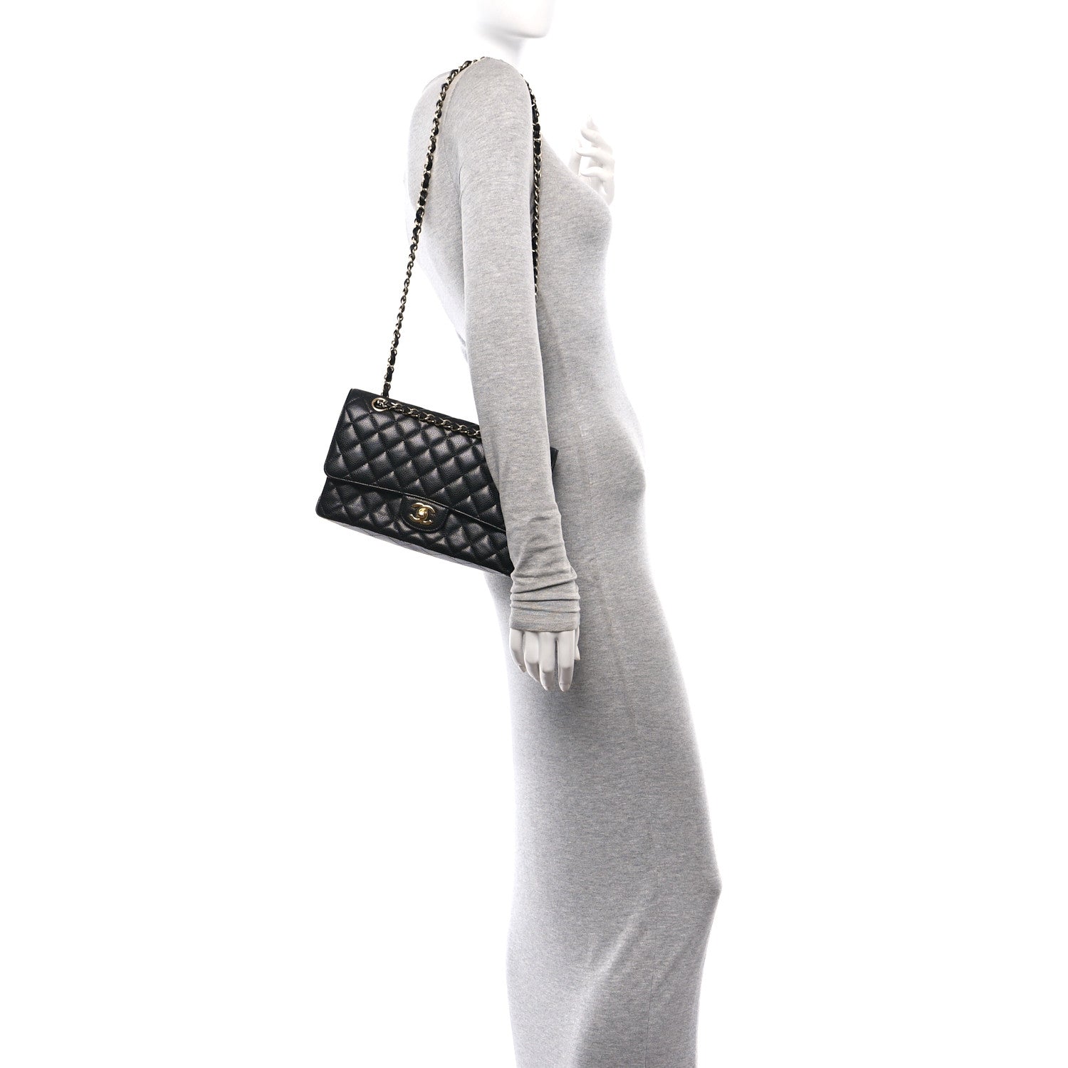 Chanel Caviar Quilted Medium Double Flap Black 2 of 10