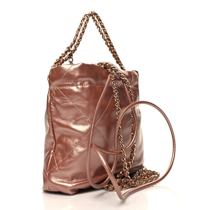 Chanel Metallic Calfskin Quilted Mini Chanel 22 Copper 3 of 12