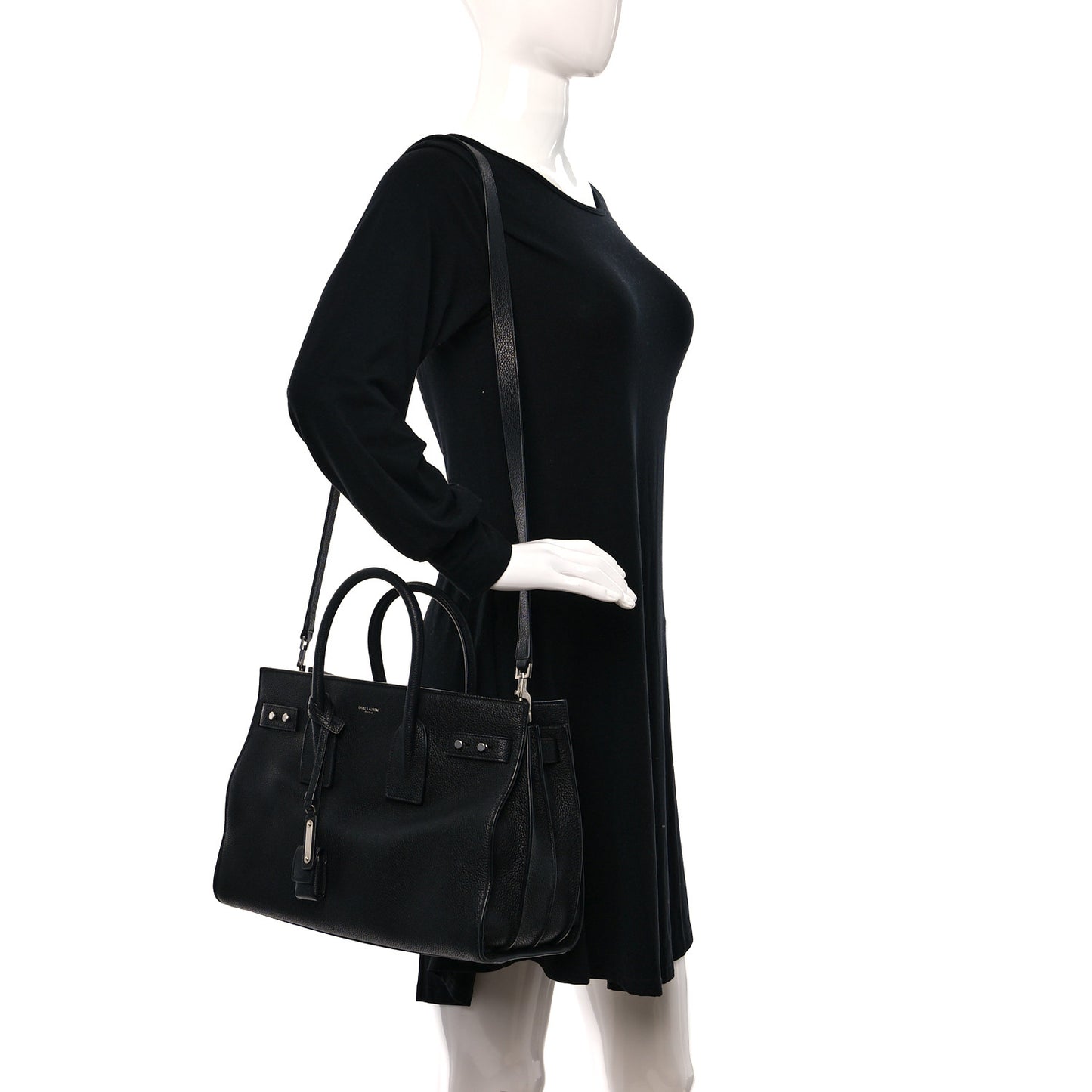 Grained Calfskin Small Supple Sac De Jour Black