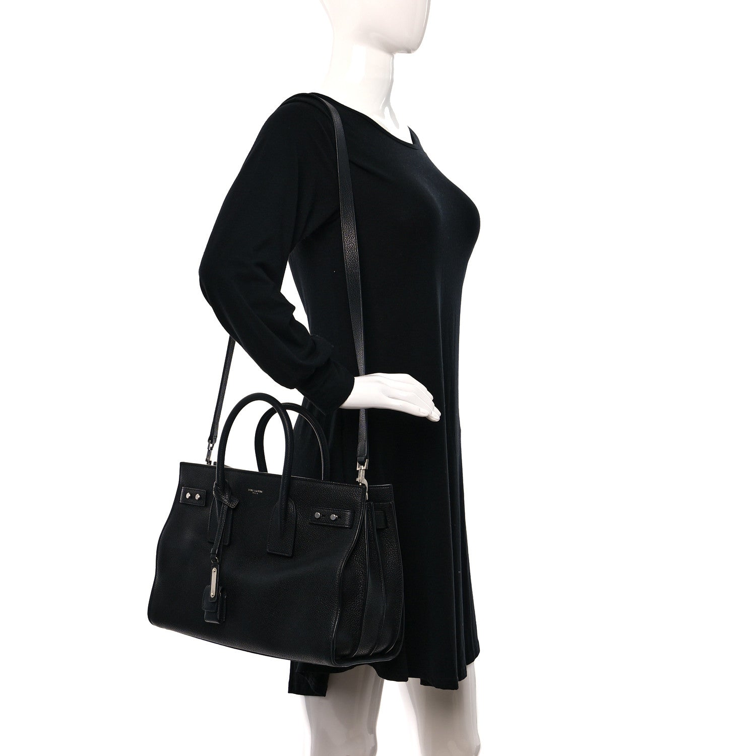 Saint Laurent Grained Calfskin Small Supple Sac De Jour Black 2 of 8