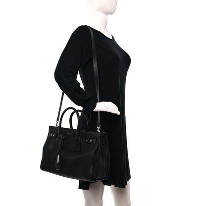 Saint Laurent Grained Calfskin Small Supple Sac De Jour Black 2 of 8