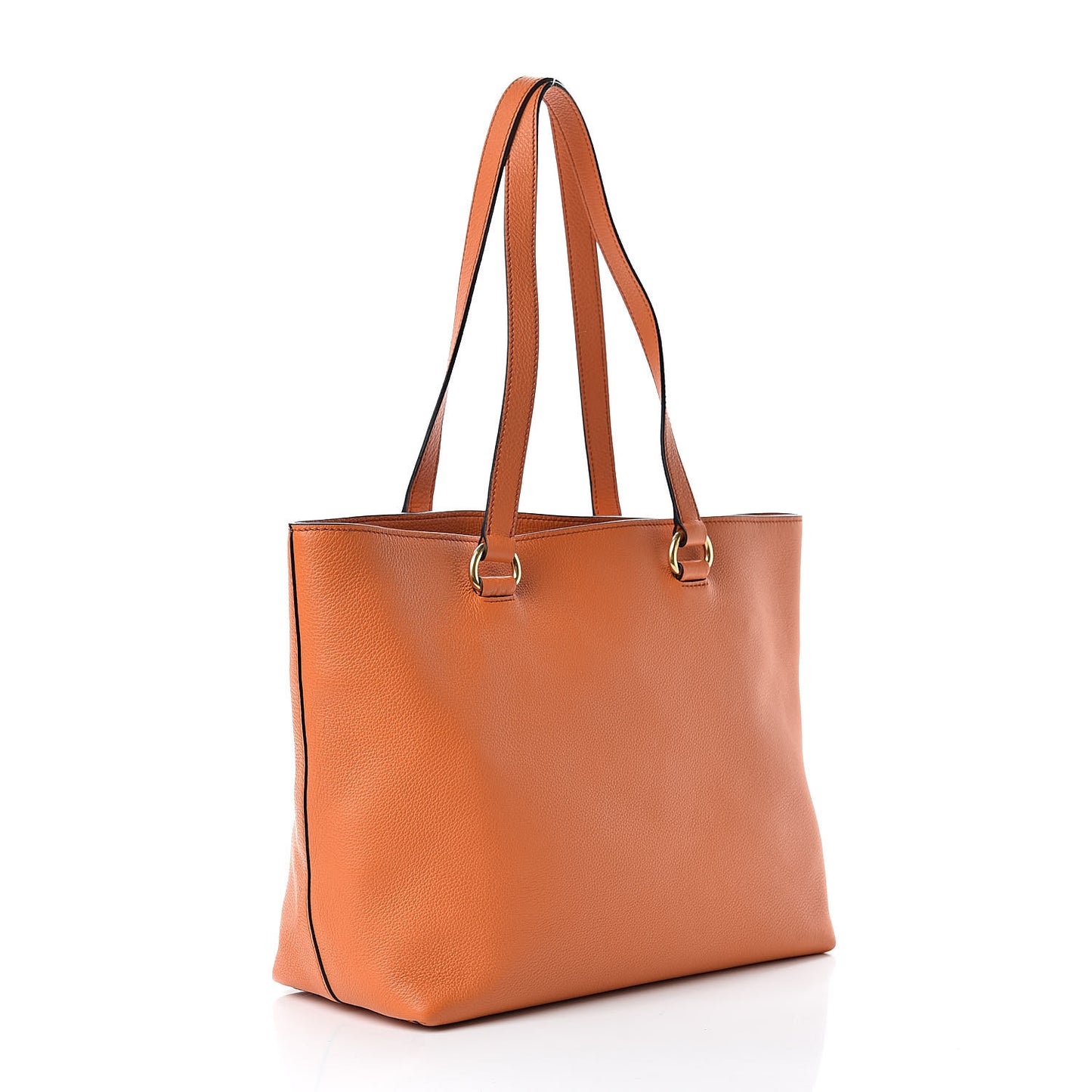 Vitello Phenix Embossed Logo Tote Papaya