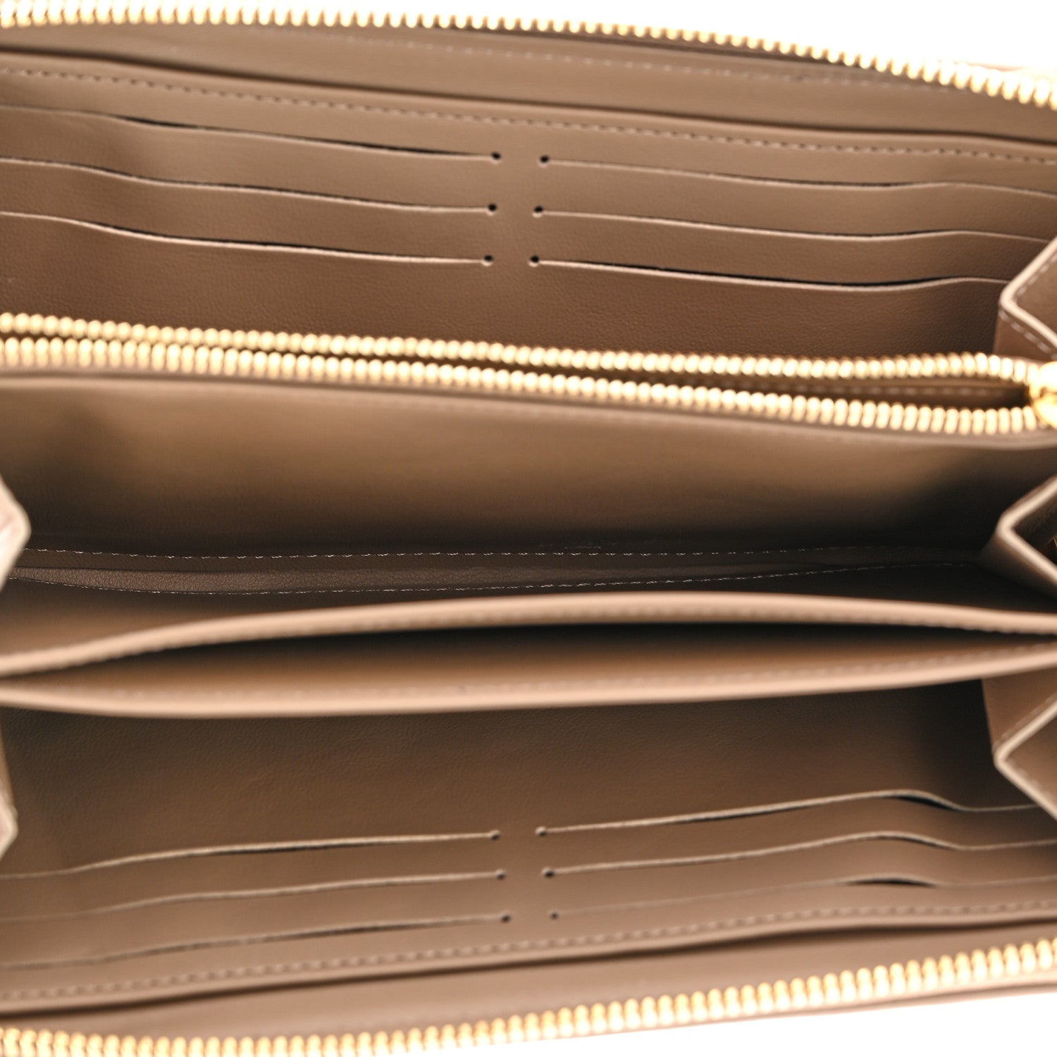 Louis Vuitton Lambskin Embossed Monogram Coussin Zippy Wallet Taupe 5 of 12