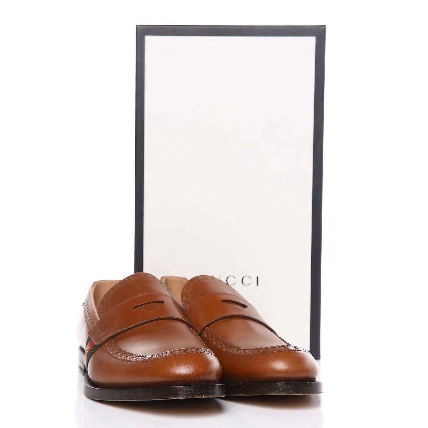 Calfskin Web Bee Mens Spirit Loafers 8.5 Cuir