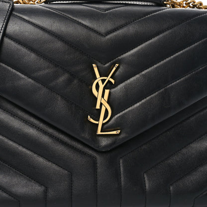 Saint Laurent Calfskin Y Quilted Monogram Medium Loulou Chain Satchel Black 12 of 18