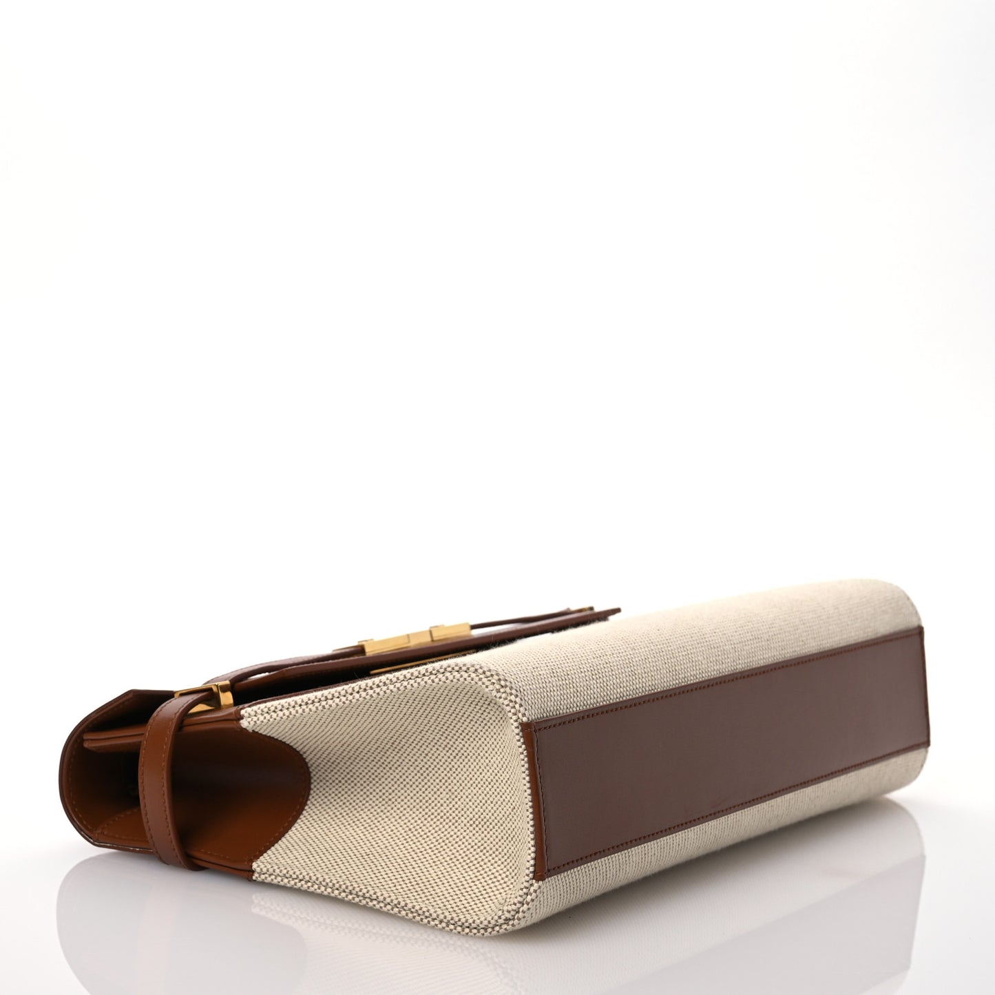 Canvas Calfskin Manhattan Shoulder Bag Natural Brick