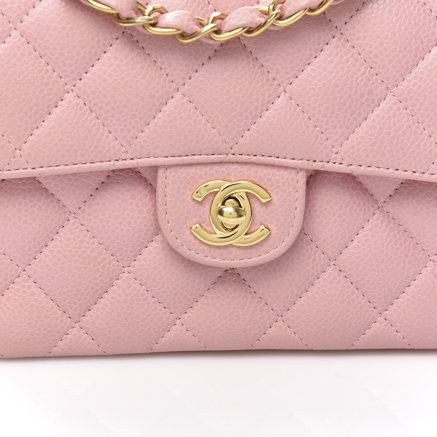 Chanel Caviar Quilted Mini Square Flap Pink 10 of 10